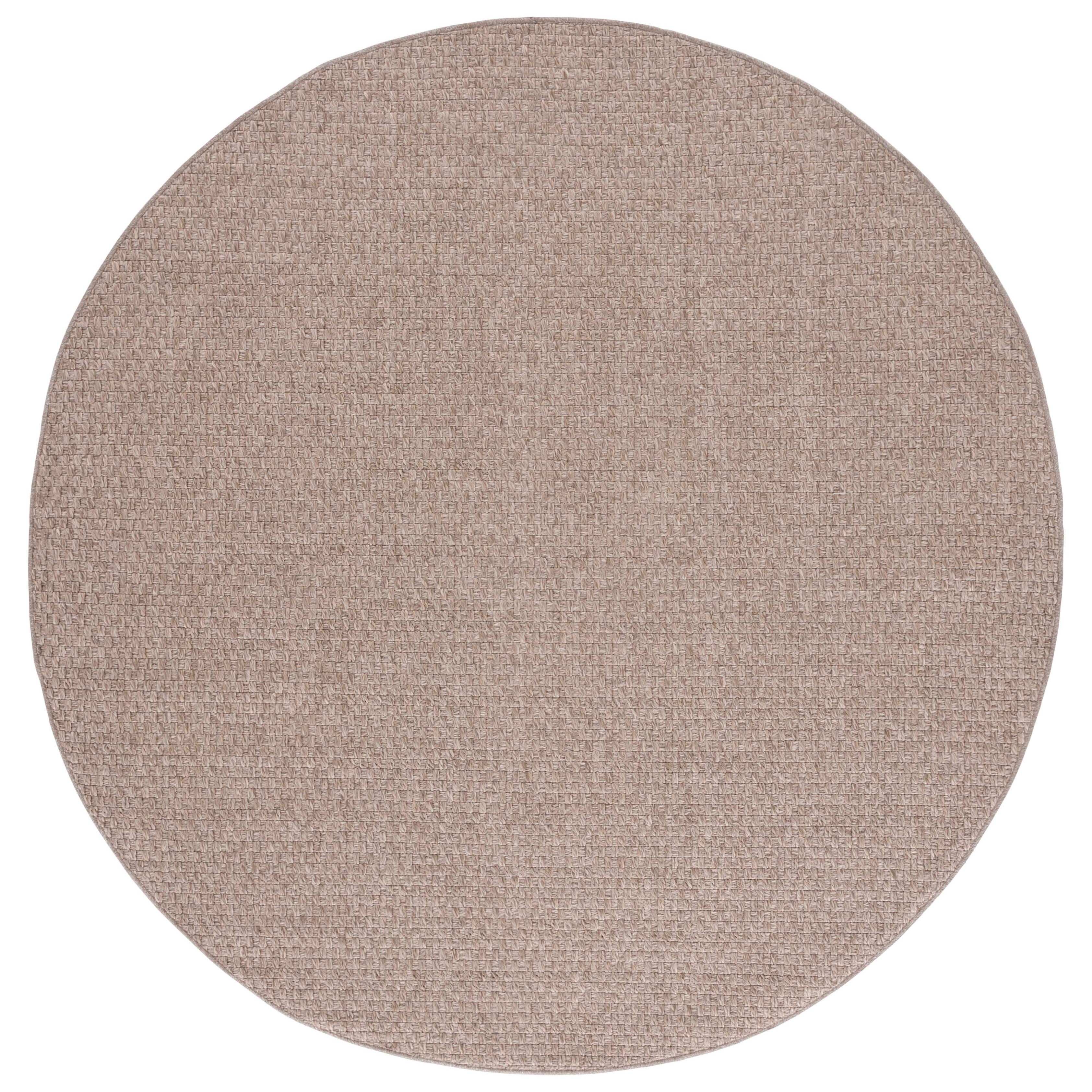 SAFAVIEH Sisal All-Weather Delroy Solid Indoor/Outdoor Area Rug, Brown, 6'7" x 6'7" Round