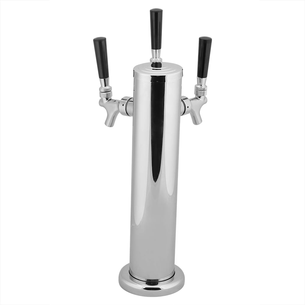 WALFRONT Stainless Steel Triple Tap 3 Faucets Draft Beer Dispenser for