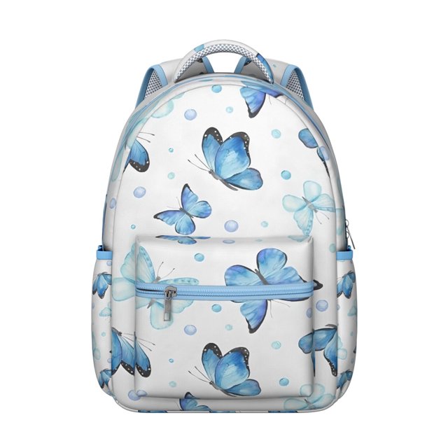 Butterfly School Bag for Student Cute Colorful Floral Backpack with Aesthetic Pattern for Student