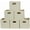 Cream, variant on Foldable Fabric Storage Bins 6 Piece Set, Strong Poly-Woven Fabric, Sturdy Chipboard Sides, Grommet Front Handle, Stackable and Foldable, Classic Design, Black