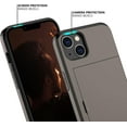 thumbnail image 4 of KOMI for iPhone 13 Case with Card Holder[Store 5 Cards] Dual Layer Heavy Duty Shockproof iPhone 13 Wallet Case with Hidden Card Slot Large Storage Case for iPhone 13 (Coffee), 4 of 5