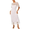 thumbnail image 3 of Horkkom Maxi Dresses for Women Crewneck Short Sleeve Hollow Out Summer Dresses Casual Solid Color Long Dresses XXXL, 3 of 9