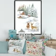 thumbnail image 2 of Designart 'Two Deers With Winter Cottage' Farmhouse Framed Canvas Wall Art Print, 2 of 5