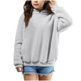 thumbnail image 2 of Toddler Girls Hoodie Long Sleeve Grey Sweatshirt Kids Casual Pullover with Pockets Girls Clothes 3-4 Years, 2 of 5