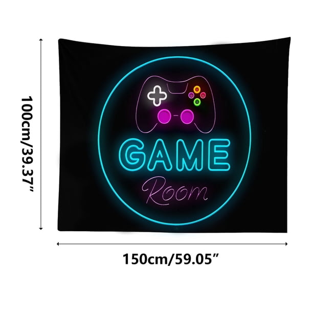 XWSHYW Pegatinas de Pared Tapiz de Neón para Juegos, Tapiz para Colgar En La Pared, Póster Decorativo para Habitación de Jugador, Ideas de Regalo para Niños