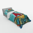 thumbnail image 3 of Ambesonne Art Bedding Set 4 Pcs, Ship in Waves in Sea, Queen, Earth Yellow Teal Red, 3 of 3