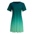 thumbnail image 3 of Patlollav Womens Casual Short Sleeve O-Neck Solid Dresses Ladies Loose Mini Dress, 3 of 6