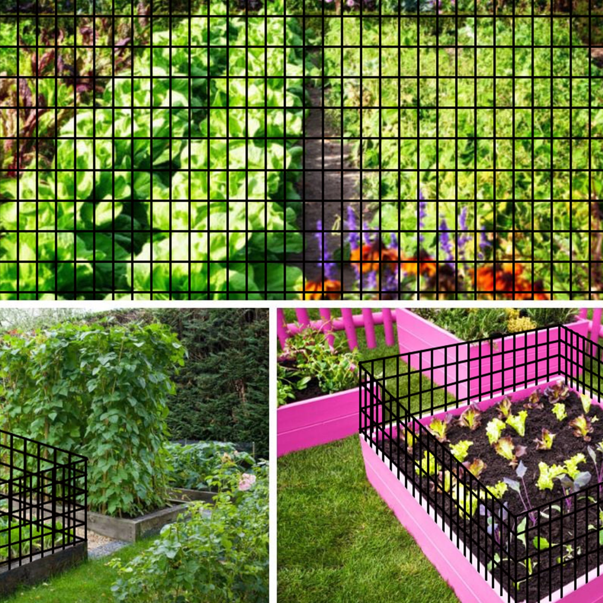 Miniyam 24" x 50' - 2" x 3" Rectangle Mesh 16 Gauge Black PVC Coated Welded Wire Panel, for Garden Trellis, Climbing Plant Support, Chicken Coops, and Animal Pens