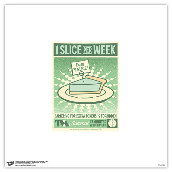 Gallery Pops Marvel Loki (TV Series) - One Slice Per Week Wall Art, Unframed Version, 12" x 12"