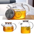 thumbnail image 2 of Glass Teapot Stovetop ozml,Glass Pitcher with Lid and Spout,Borosilicate Clear Tea Kettle with Infuser,Glasses Tea Kettle,Extra Large Jug for Coffee Fruit Teas FragrantTea, 2 of 7