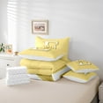 thumbnail image 4 of Erosebridal Initial Letter E Bedding King Size, Yellow Bed in a Bag King size, Kawaii Bow-tie Reversible Bed Set, Lightweight Room Decorative, 7 Pieces, 4 of 6