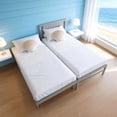 thumbnail image 4 of Zimtown Twin Platform Bed Frame with Pull Out Trundle, Extendable Daybed Frame with Headboard, No Box Spring Needed, Gray, 4 of 8