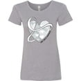 thumbnail image 3 of Inktastic Lung Cancer Awareness White Ribbon Around Heart Women's T-Shirt, 3 of 5