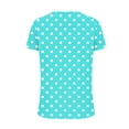 thumbnail image 5 of ZQGJB Summer Womens T-Shirts Dressy Casual Polka Dot Print Short Sleeve V Neck Graphic Tunic Blouse Loose Lightweight Comfy Pullover Tops Mint Green#02 M, 5 of 5
