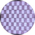 thumbnail image 1 of Ahgly Company Indoor Round Checkered Blue Modern Area Rugs, 3' Round, 1 of 4