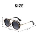 thumbnail image 5 of Gafas de sol Steampunk para hombre, gafas de sol polarizadas de doble puente, gafas de sol Retro redondas y gruesas, gafas de sol coloridas de dos colores, 5 of 5