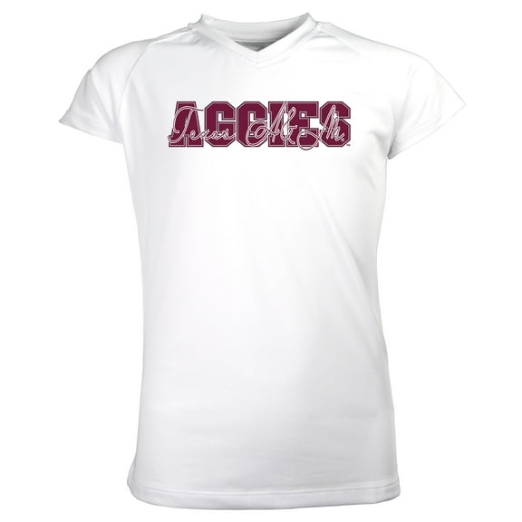 Girls Youth Garb White Texas A&M Aggies Brittany V-Neck T-Shirt