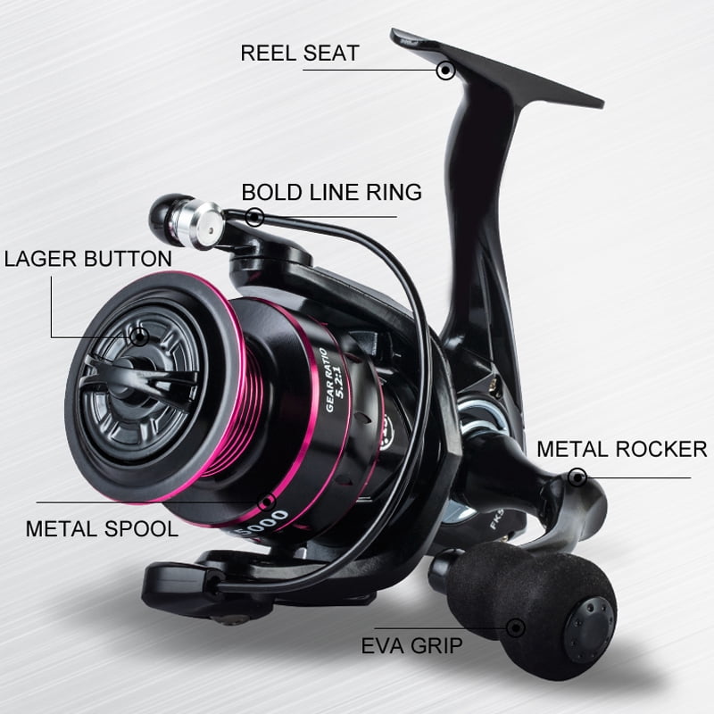 Rust Free And Smooth Bearing 5.2:1 Fishing Reel Drag System 8-12Kg Max Power Spinning Wheel Fishing Coil