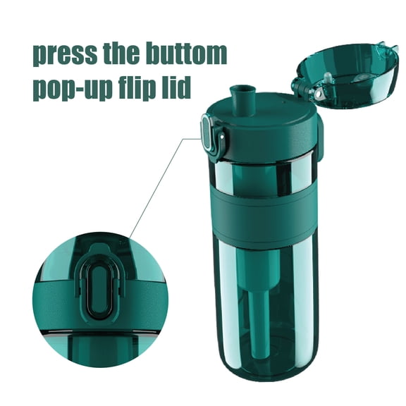 Virus and Bacteria Filtering 16oz Green Water Bottle with Ahlstrom Disruptor Water Filter