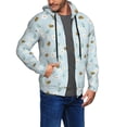 thumbnail image 2 of Kdxio Bee Flower Print Men Hoodies Casual Hoodies for Men with Zip Pockets Full Zip Long Sleeve Sweatshirt Sports Hooded Jacket-Small, 2 of 5