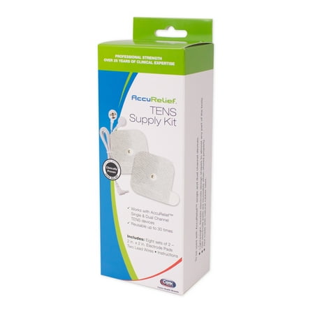 AccuRelief Universal Supply Kit for TENS Therapy, Used for Muscle Relief, Disposable Electrodes