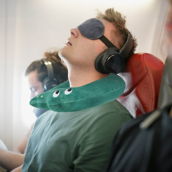 Houderco Almohada De Viaje Para Con Ergonómico Y Tela Transpirable Color Verde