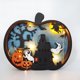 thumbnail image 1 of Calabaza iluminada de madera de Halloween para mesa, 1 pieza de calabaza iluminada, lámpara fantasma, linterna, caja de sombra, decoración de mesa de Halloween, adorno, 1 of 5