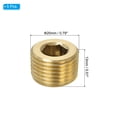 thumbnail image 2 of Uxcell 1/2 pulgada Tapón de Tubo Masculino NPT Socket de Rosca Hexagonal Interno de Latón Sólido 5 Paquete, 2 of 7