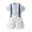10#Blue, variant on Sibling Matching Solid Peter Pan Collar Girl Dress Kids Puff Sleeve Button Dress Matching Boy Suspender Short Outfit Sets