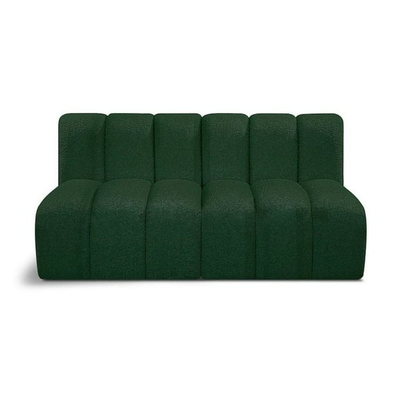 Meridian Furniture Arc Green Boucle Fabric Modular Sectional
