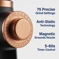 thumbnail image 4 of Sunmaki Coffee Grinder with 75 Settings & 40mm Burrs, Anti-Static Espresso Grinder for Home Use, 4 of 11