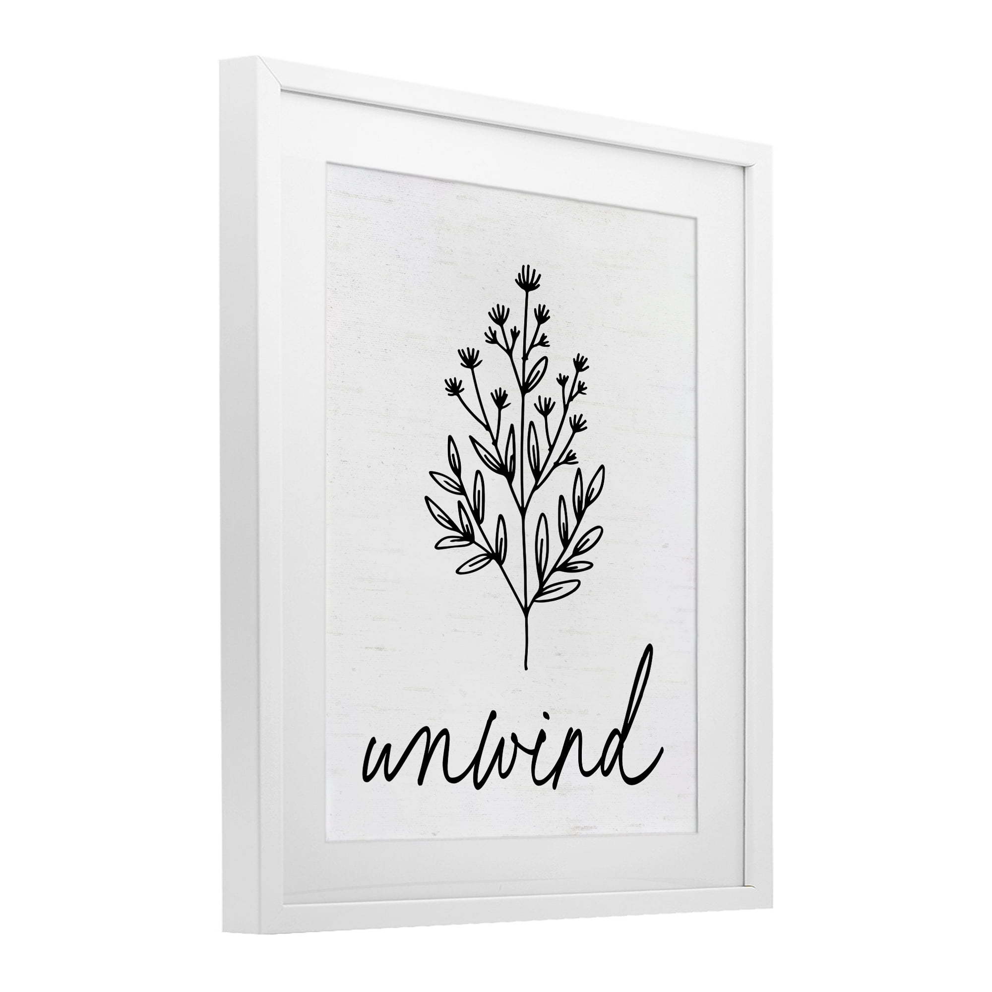 Bathroom Herb Unwind White Framed Print Under Glass, design by Lettered and Lined