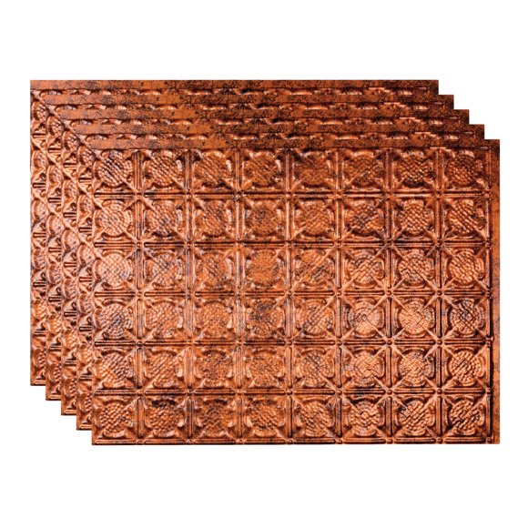 FASÄDE 18in x 24in Traditional Style 6 Moonstone Copper Backsplash Panel (5 Pack)