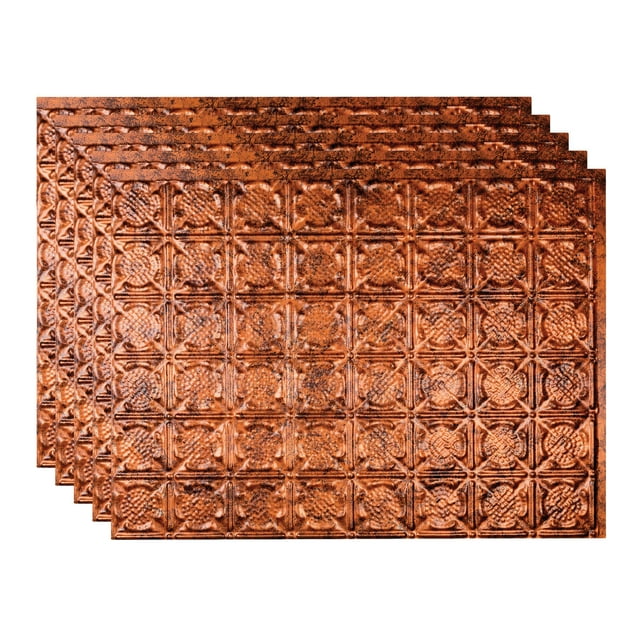 FASÄDE 18in x 24in Traditional Style 6 Moonstone Copper Backsplash Panel (5 Pack)