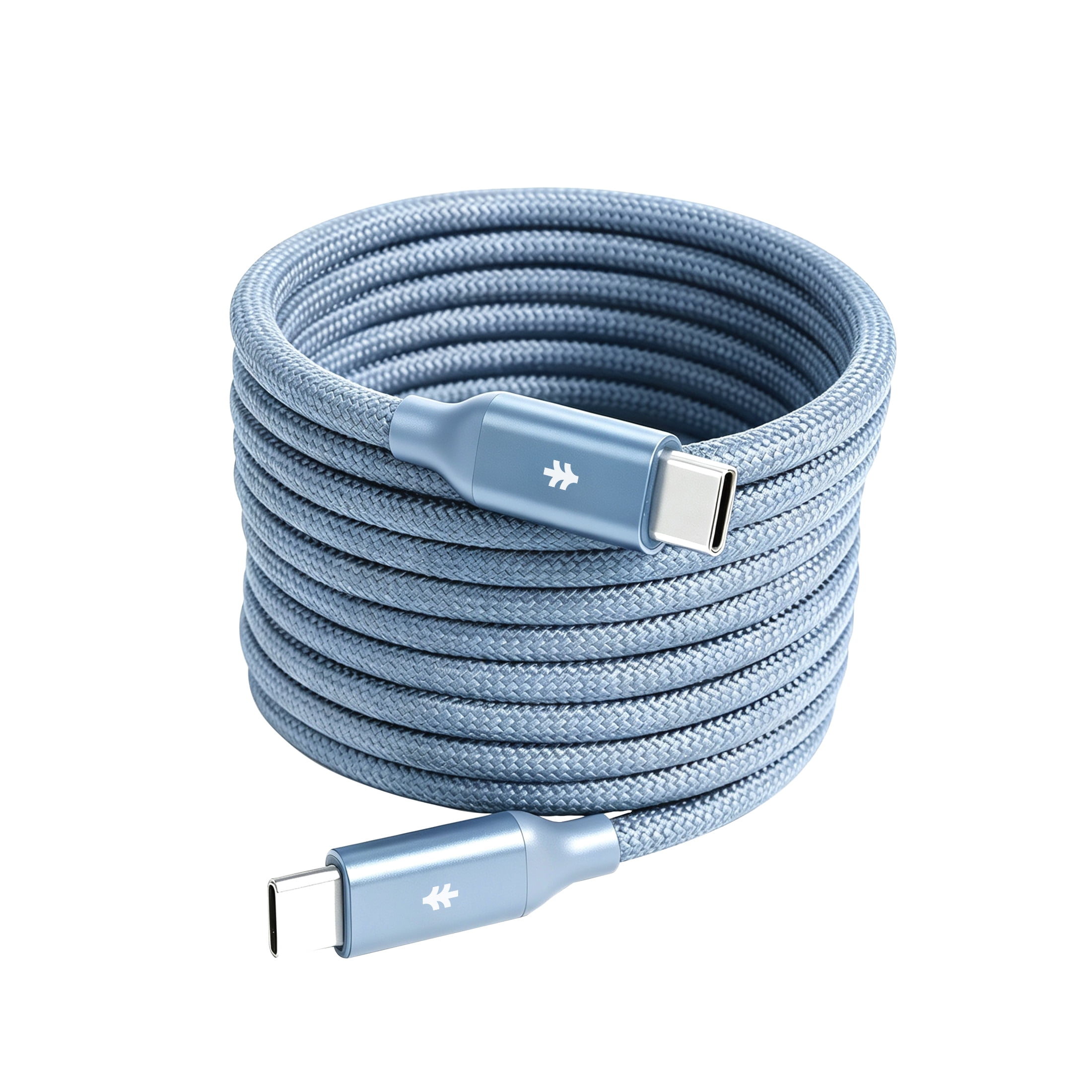 Swiss Tech Kabel M240 6 ft 240W Magnetic Self-Coiling USB-C Charging Cable, Cresta Blue