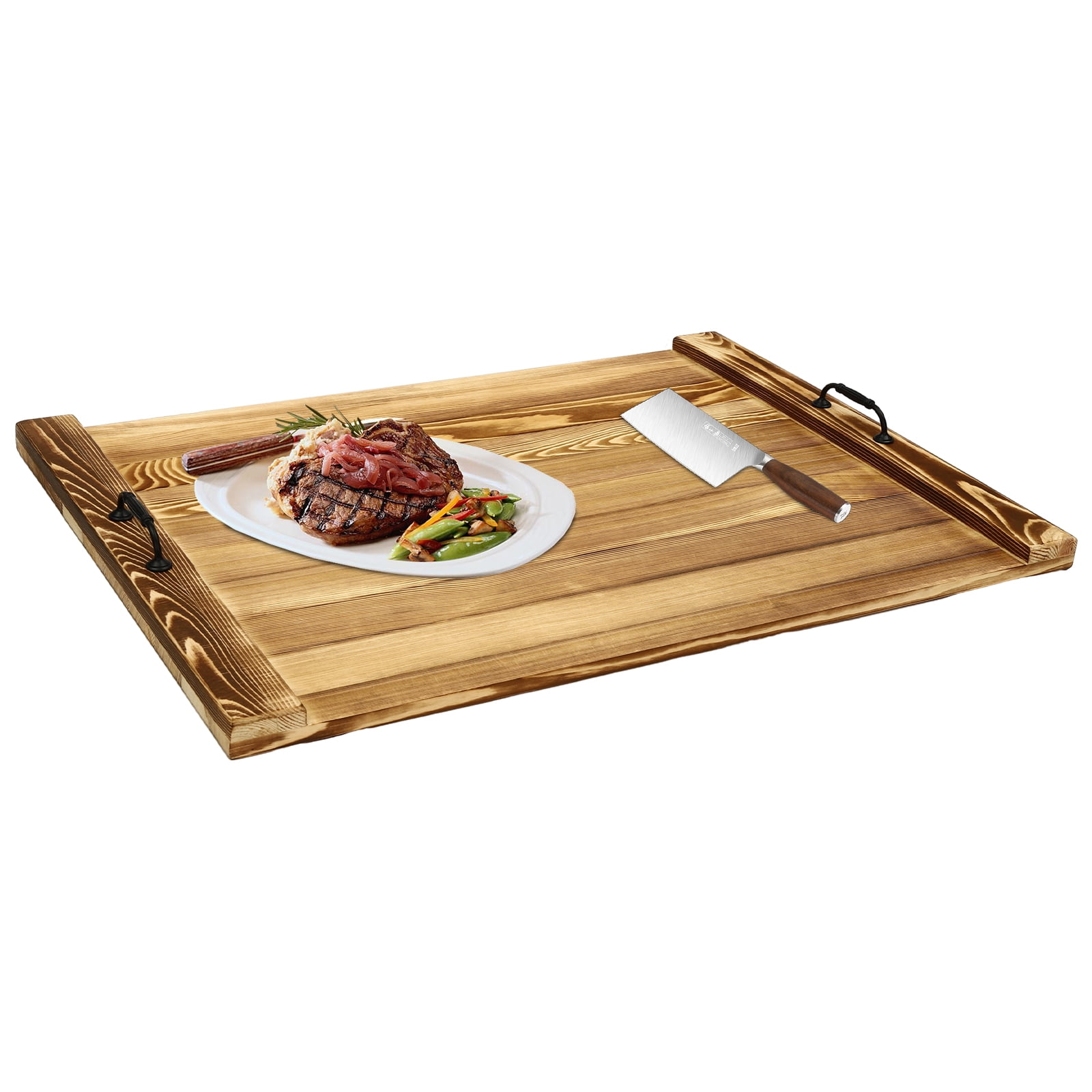 Loyalheartdy Noodle Board Wood Stove Cover Top Cover Multifunctional Chopping Board Serving Tray with 2 Handles for Electric Gas Stove Top 30 x 22 In