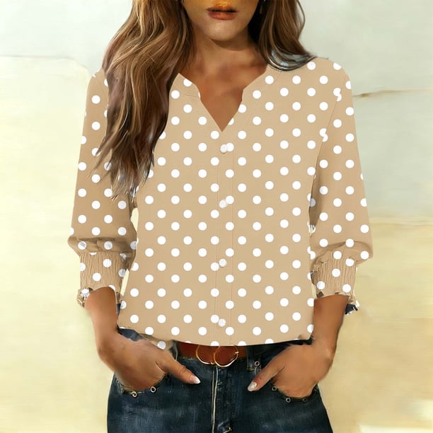 TaTaai Women's Fashion Spring And Summer Button Up Cardigan 3/4 Quarter Sleeve Jacket V-neck Top/shirt Gift