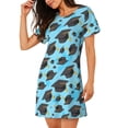 thumbnail image 2 of Uemuo Graduation Hats1 Pattern Women’s Nightdress – Casual Sleep Shirt, Soft Relaxed Fit Short-Sleeved Cotton Sleepwear for Home, Bedtime, and Lounging, 2 of 6