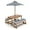 Blue, variant on Gymax Kids Wood Picnic Table and Bench Set w/ Cushions Umbrella for Indoor Outdoor Brown