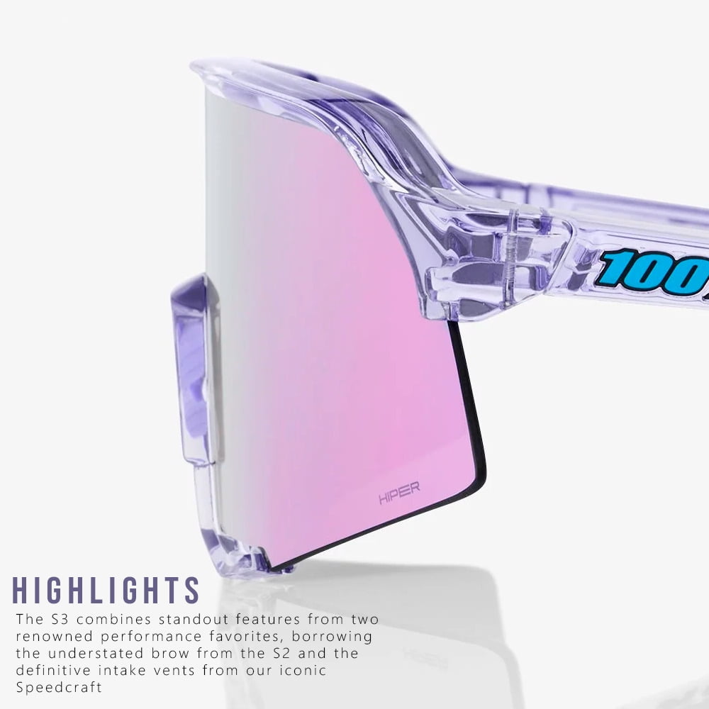 100 Percent S3 HiPER Lavender Mirror Lens Sunglasses with