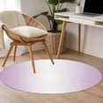 thumbnail image 4 of Light Purple Ombre Round Area Rug 3.3 FT, Non Slip Small Entryway Kitchen Mat, Modern Gradient Abstract Art Washable Soft Circular Rug Non-Shedding Door Mat for Bathroom Playroom Kids Room, 4 of 9