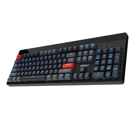 ADESSO Easytouch 1300 Mechanical Keyboard RGB Illuminated Hot Swappable Red Switches Wired Wireless Bluetooth Gaming Keyboard with Copilot AI Hotkey for Windows Mac