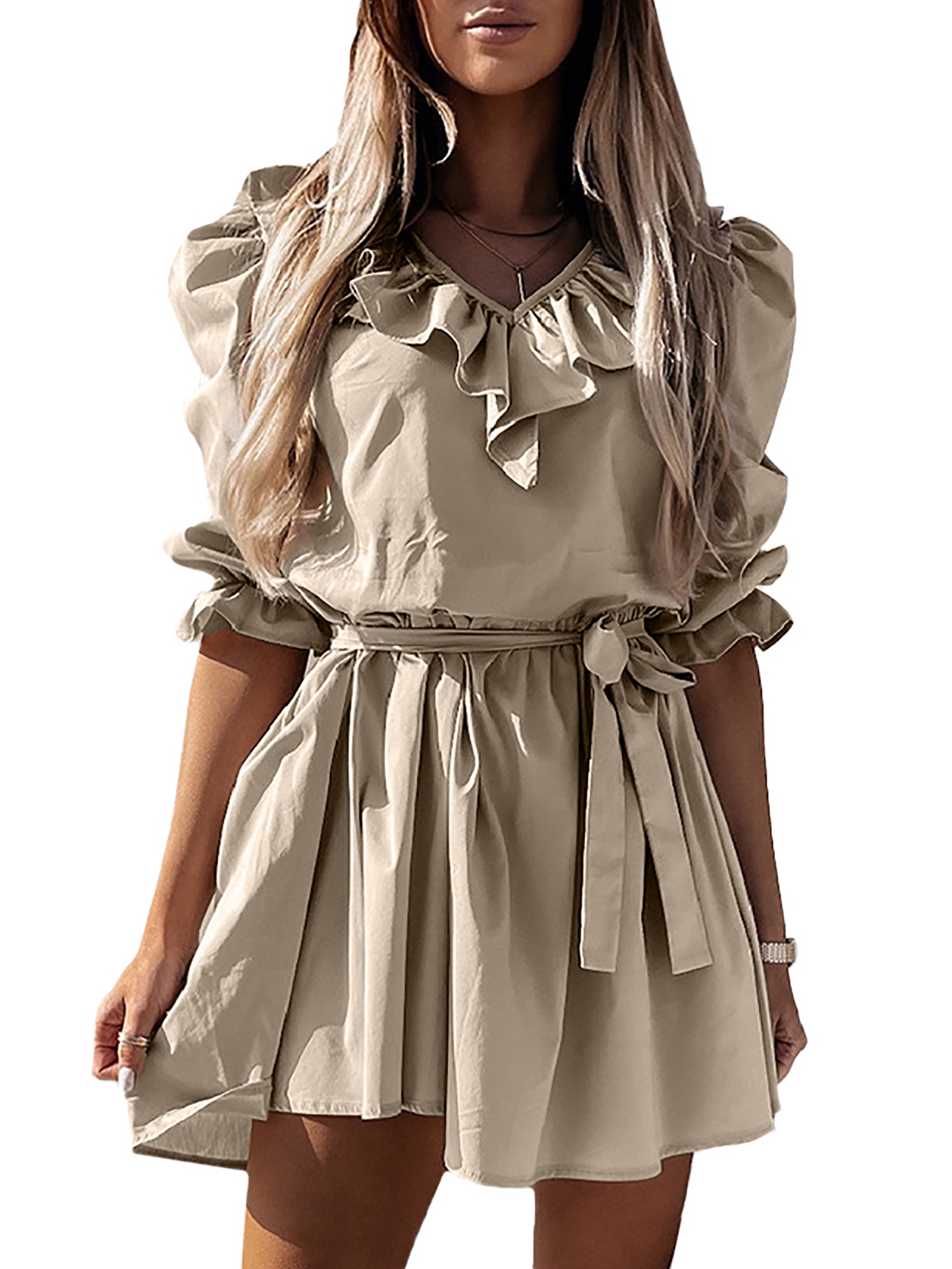 Casual ruffle mini dress Clearance