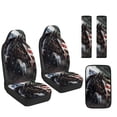 thumbnail image 7 of Xoenoiee Horse American Flag Print 5 Pack Car Seat Covers Set, Universal Faux Leather Car Accessories with Seat Covers, Armrest Cover, Shoulder Pad for Men and Women, 7 of 7
