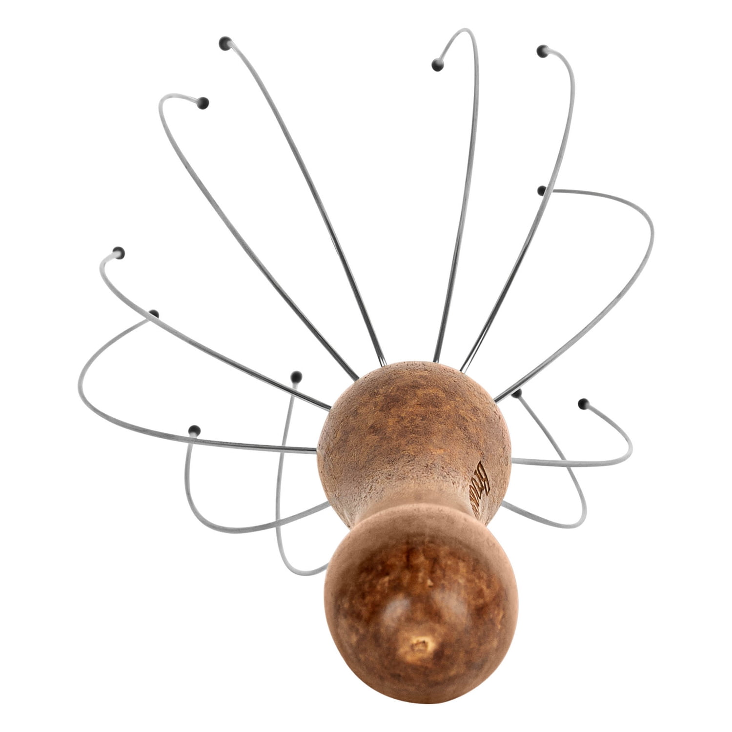 Brookstone Handheld Scalp Massager, Wood, WL1175-BRA