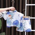 thumbnail image 4 of Edvintorg Baby Boy Clothes Summer Beach 2Pcs Outfits Floral Printed Short Sleeve Button Up Shirt and Shorts Sets Girls Clothing Set, 4 of 7