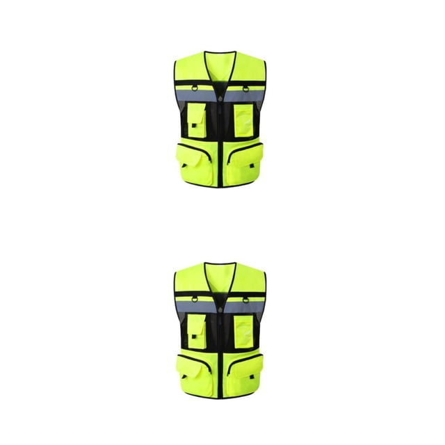 Moyic Chaleco de seguridad reflectante para adultos para mayor visibilidad en otros lugares Chalecos de seguridad Alta protección amarillo fluorescente S 2Conjunto