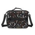 thumbnail image 2 of Basketball and Splash Black Pattern Insulated Lunch Bag with Shoulder Strap and Bottle Holder,Bento School Lunch Bag Box,11x9.5x3.5 Inches, 2 of 5