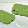 thumbnail image 2 of for iPhone 11 Case, Wave Frame Love Heart Soft Cute iPhone 11 Phone Case, Green, 2 of 12