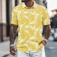 thumbnail image 2 of MNCEKFOD Men Shirts 2025 Trendy Beach Vacation Floral Shirts Loose Fit Collar Button Open Short Sleeve Relaxed Fit Mens Tops Yellow XL, 2 of 4